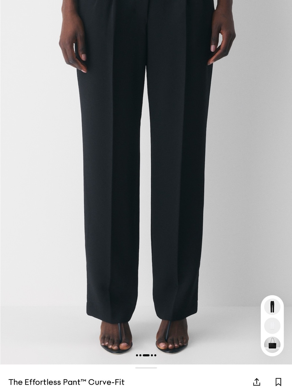Aritzia The Effortless Pant Curve-Fit HR Black Tailored